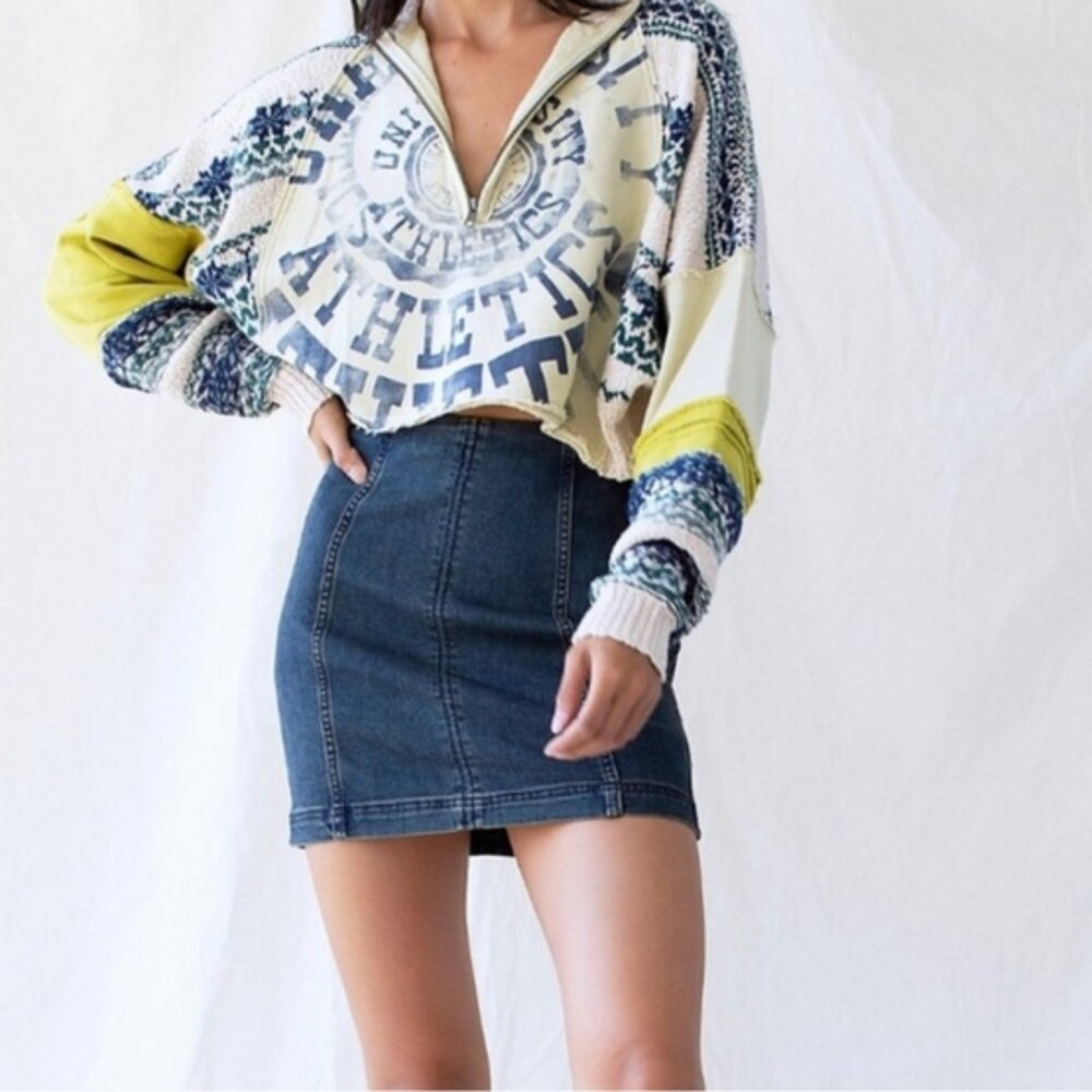 Free People Modern Femme Denim Mini Skirt Size 6 - Picture 14 of 16